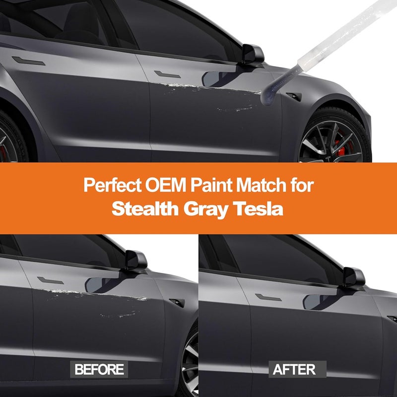 Gen2Magic Stealth Gray Touch Up Paint Pen Kit for Telsa Y 3 S X [Clear Coat Included], PN01 Color Match for Scratches, Rock Chips, Bumper Dings, Easy Scratch Repair & Rust Remover for Tesla Owners - Image 3